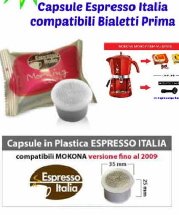 30 Capsule Espresso Italia Morning Caffè Compatibili con Bialetti Mokona